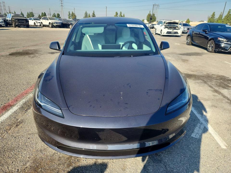 57928816 :رقم المزاد ، 5YJ3E1EB1SF987811 vin ، 2025 Tesla Model 3 مزاد بيع