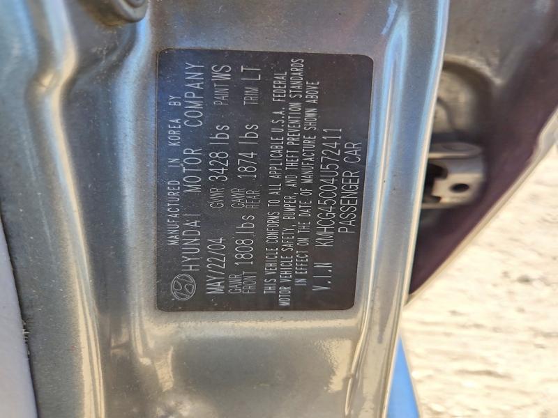55887966 :رقم المزاد ، KMHCG45C04U572411 vin ، 2004 Hyundai Accent مزاد بيع
