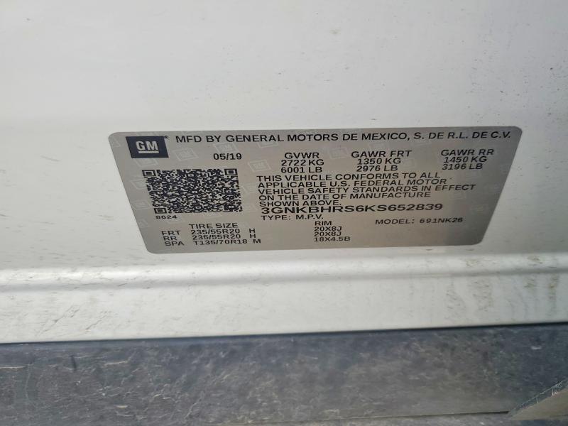 Aukcja sprzedaży 2019 Chevrolet Blazer, vin: 3GNKBHRS6KS652839, numer aukcji: 59549306