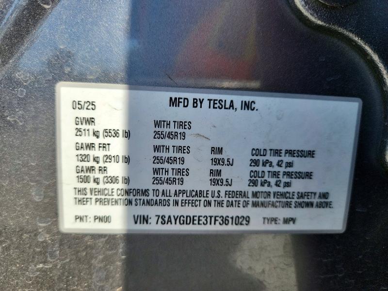 Aukcja sprzedaży 2026 Tesla Model Y, vin: 7SAYGDEE3TF361029, numer aukcji: 56313186