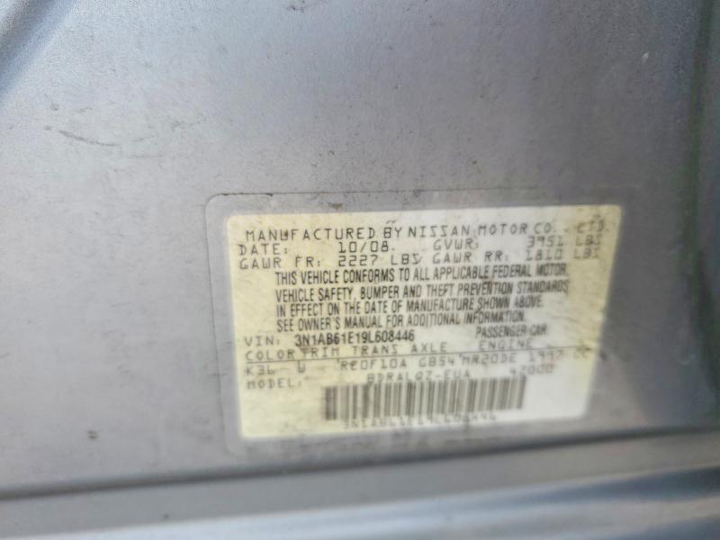 2009 Nissan Sentra მანქანა იყიდება აუქციონზე, vin: 3N1AB61E19L608446, აუქციონის ნომერი: 55766596