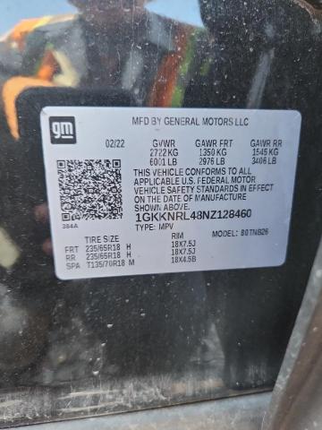 56762266 :رقم المزاد ، 1GKKNRL48NZ128460 vin ، 2022 Gmc Acadia مزاد بيع