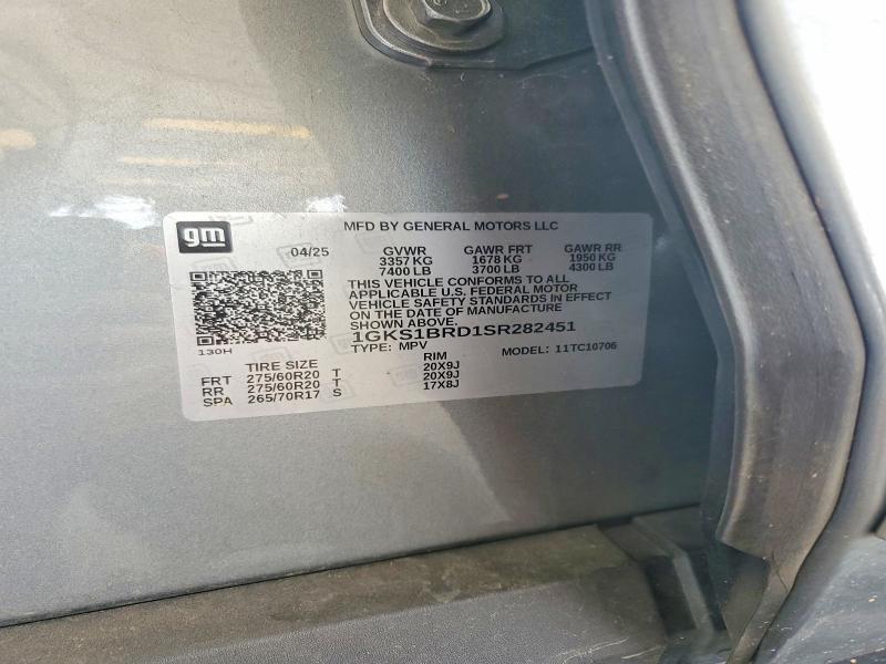 55506856 :رقم المزاد ، 1GKS1BRD1SR282451 vin ، 2025 Gmc Yukon مزاد بيع