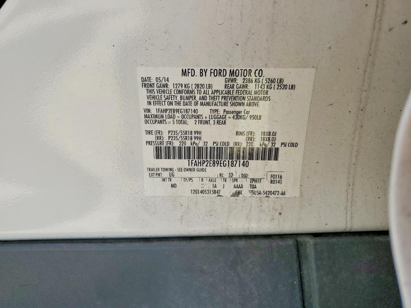 Продажа на аукционе авто 2014 Ford Taurus, vin: 1FAHP2E89EG187140, номер лота: 56724096