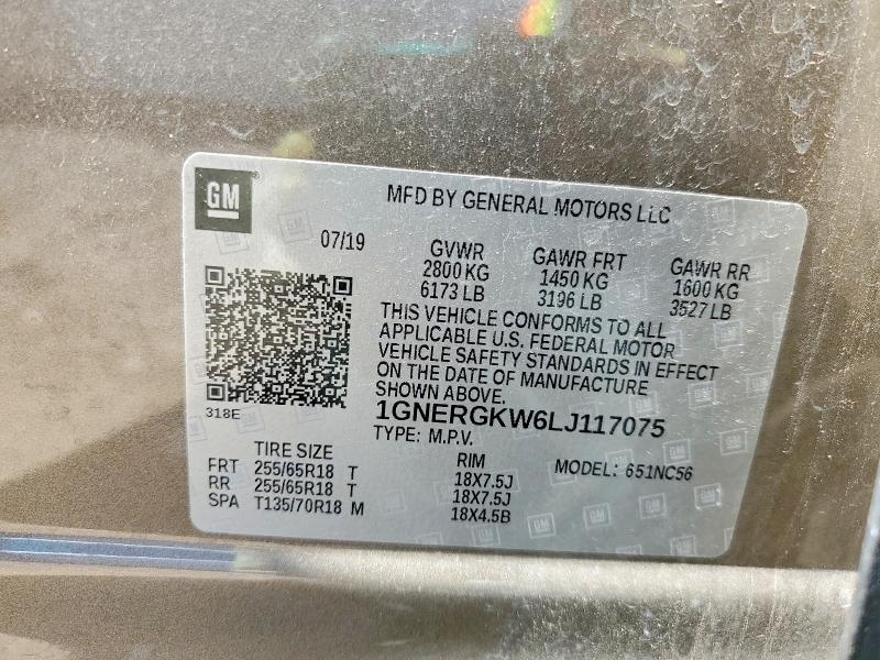 Продаж на аукціоні авто 2020 Chevrolet Traverse, vin: 1GNERGKW6LJ117075, номер лоту: 57316826