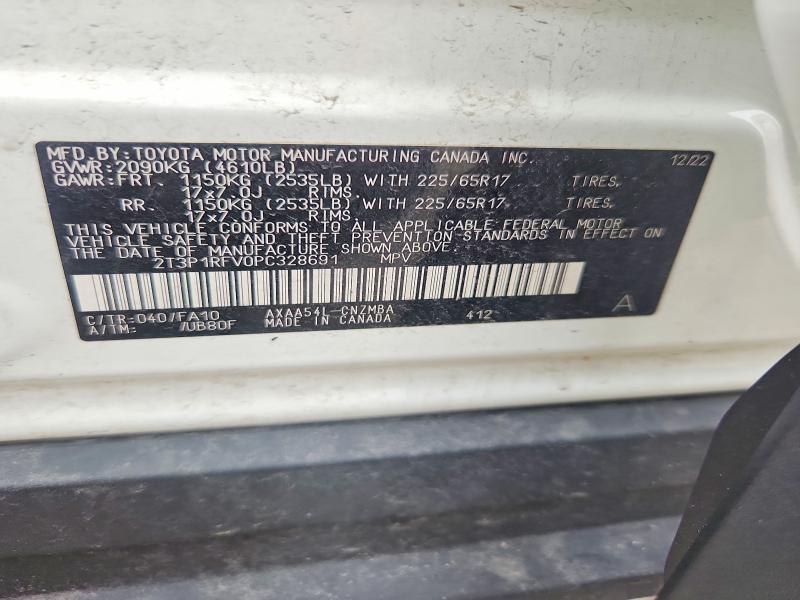 Aukcja sprzedaży 2023 Toyota Rav4, vin: 2T3P1RFV0PC328691, numer aukcji: 57556036