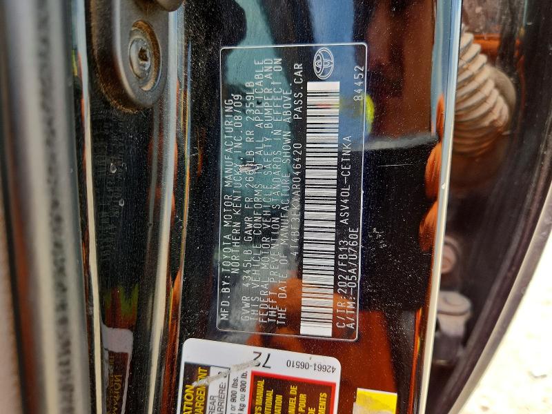 Aukcja sprzedaży 2010 Toyota Camry, vin: 4T4BF3EKXAR046420, numer aukcji: 55524576