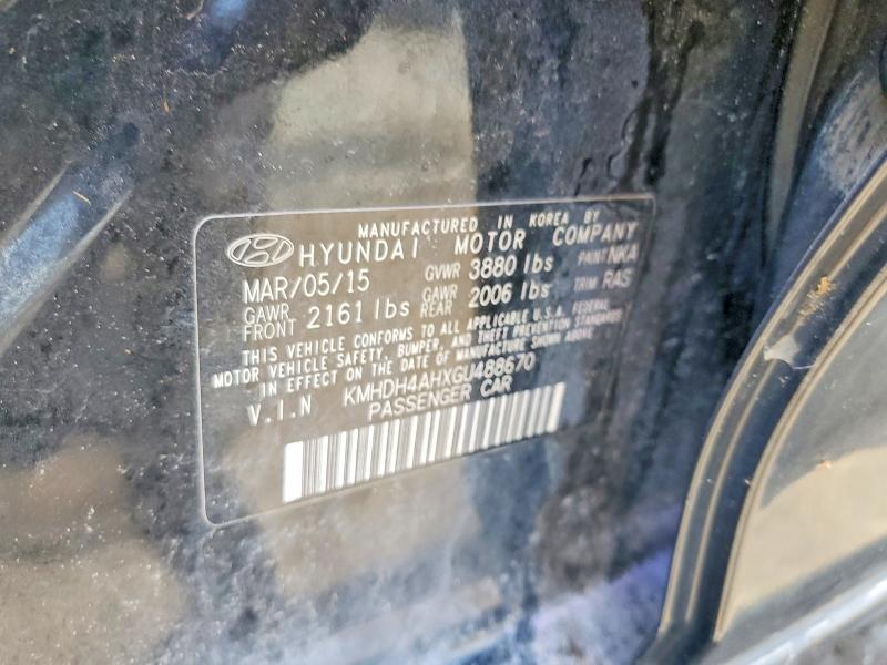 Продаж на аукціоні авто 2016 Hyundai Elantra, vin: KMHDH4AHXGU488670, номер лоту: 57959086