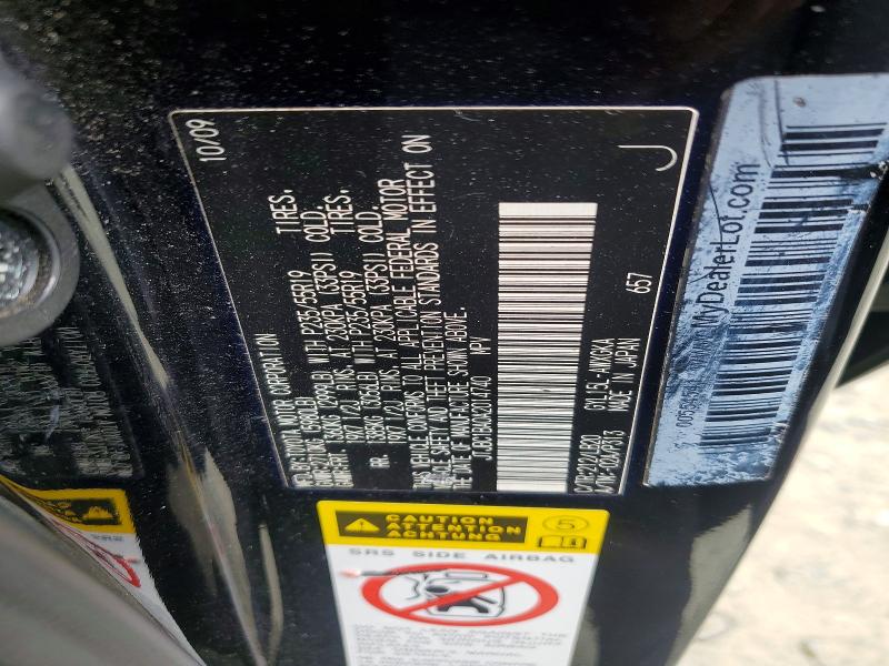 57705416 :رقم المزاد ، JTJBC1BA0A2014740 vin ، 2010 Lexus Rx مزاد بيع