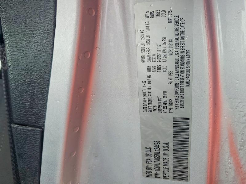 57761386 :رقم المزاد ، 1C6HJTAG5NL124498 vin ، 2022 Jeep Gladiator مزاد بيع