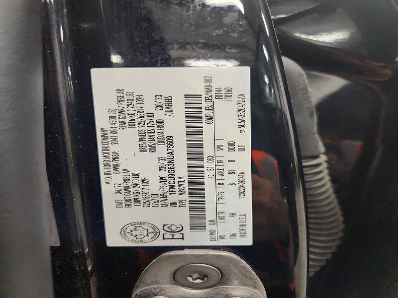 Продаж на аукціоні авто 2022 Ford Escape, vin: 1FMCU9G63NUA75609, номер лоту: 57112936