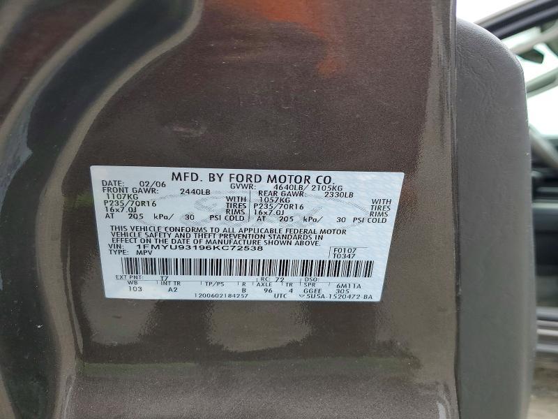 Продажа на аукционе авто 2006 Ford Escape, vin: 1FMYU93196KC72538, номер лота: 56192896