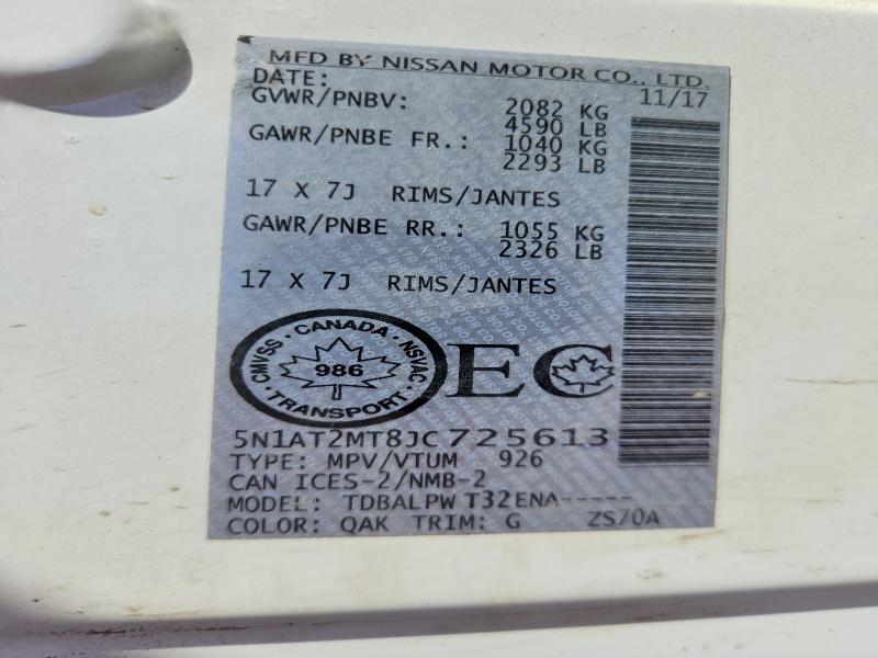 Aukcja sprzedaży 2018 Nissan Rogue, vin: 5N1AT2MT8JC725613, numer aukcji: 56464936