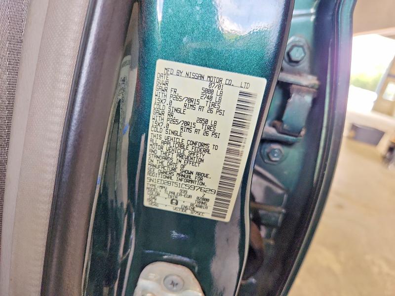 2001 Nissan Xterra მანქანა იყიდება აუქციონზე, vin: 5N1ED28T51C597629, აუქციონის ნომერი: 58087716