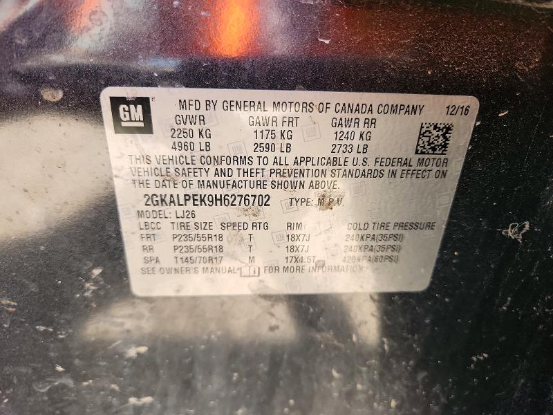 Aukcja sprzedaży 2017 Gmc Terrain, vin: 2GKALPEK9H6276702, numer aukcji: 57464746