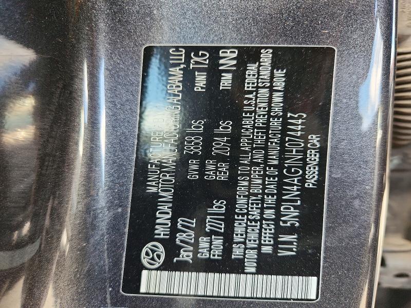 Продажа на аукционе авто 2022 Hyundai Elantra, vin: 5NPLN4AG1NH074443, номер лота: 56436526