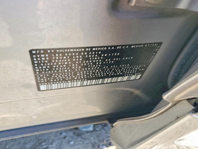 56155706 :رقم المزاد ، 3VV2B7AXXLM153673 vin ، 2020 Volkswagen Tiguan مزاد بيع
