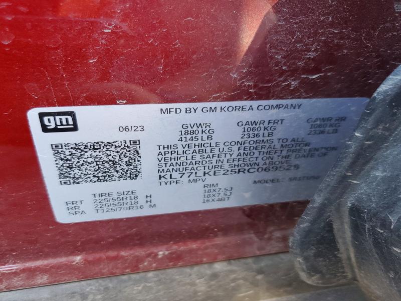Aukcja sprzedaży 2024 Chevrolet Trax, vin: KL77LKE25RC069528, numer aukcji: 57598636