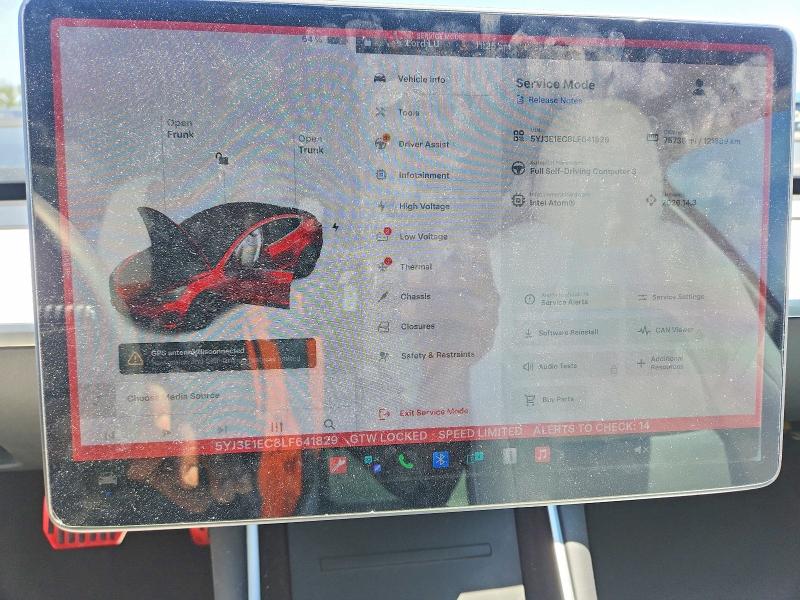 58826106 :رقم المزاد ، 5YJ3E1EC8LF641829 vin ، 2020 Tesla Model 3 مزاد بيع