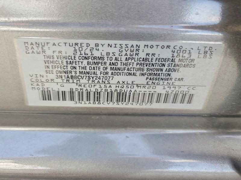 Aukcja sprzedaży 2025 Nissan Sentra, vin: 3N1AB8CV7SY247077, numer aukcji: 55635956
