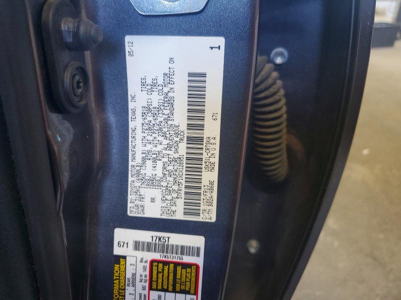 Aukcja sprzedaży 2012 Toyota Tundra, vin: 5TFRY5F1XCX128951, numer aukcji: 56257146