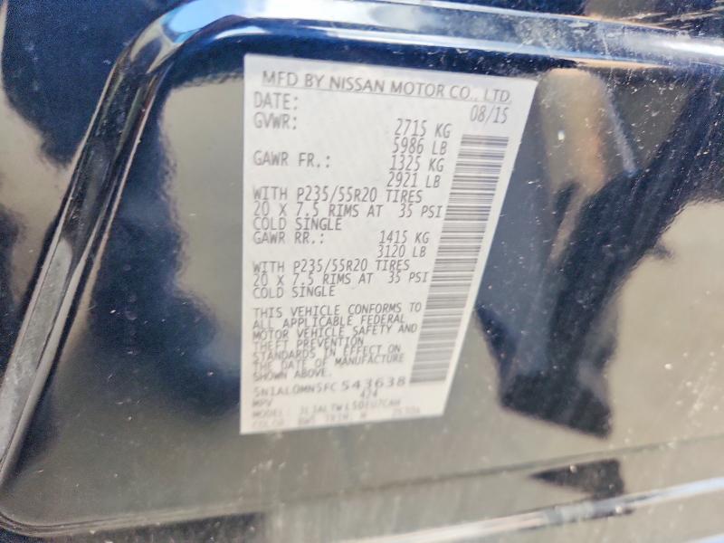 58084926 :رقم المزاد ، 5N1AL0MN5FC543638 vin ، 2015 Infiniti Qx60 مزاد بيع