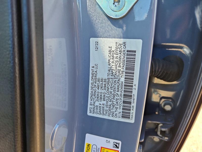 57121496 :رقم المزاد ، 1HGCV3F28NA046994 vin ، 2022 Honda Accord مزاد بيع