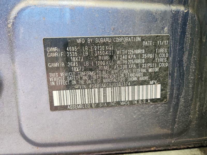 Aukcja sprzedaży 2018 Subaru Outback, vin: 4S4BSAKCXJ3271174, numer aukcji: 57356926
