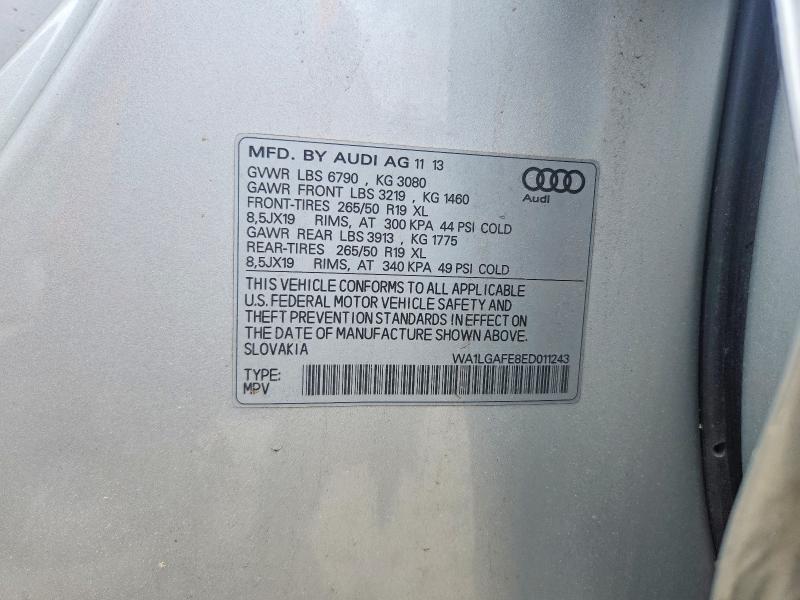 55080466 :رقم المزاد ، WA1LGAFE8ED011243 vin ، 2014 Audi Q7 مزاد بيع
