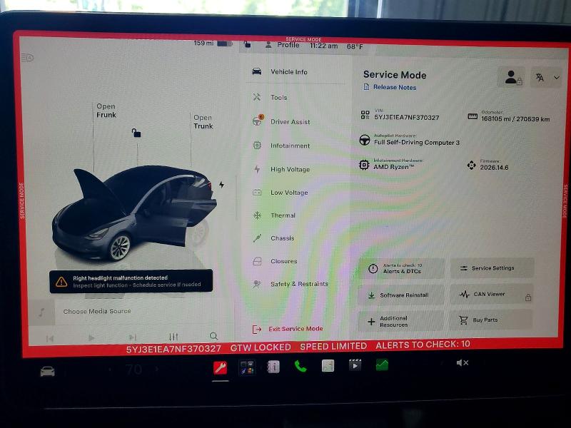 Продажа на аукционе авто 2022 Tesla Model 3, vin: 5YJ3E1EA7NF370327, номер лота: 55447166