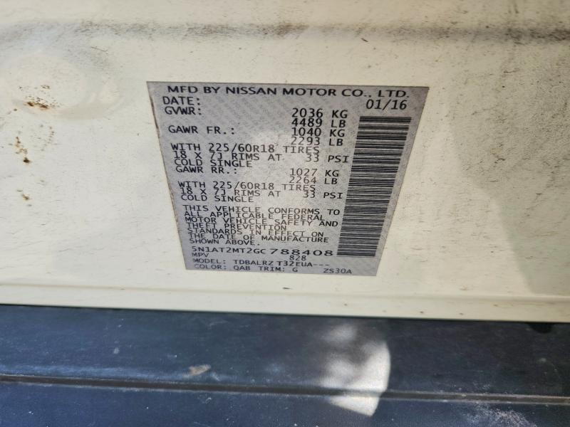Aukcja sprzedaży 2016 Nissan Rogue, vin: 5N1AT2MT2GC788408, numer aukcji: 57217736