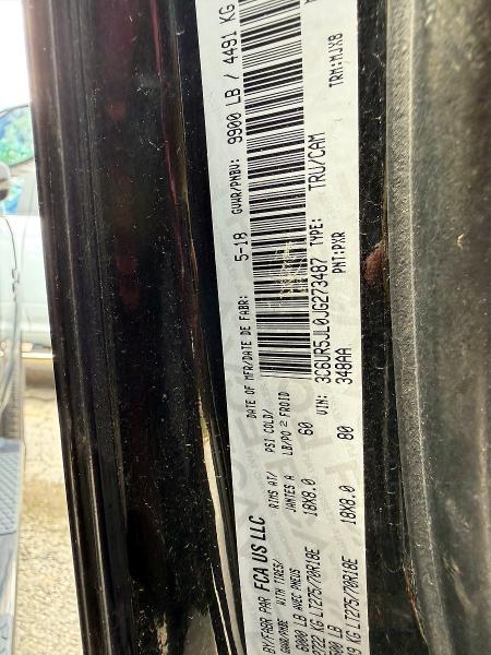 Продажа на аукционе авто 2018 Ram 2500, vin: 3C6UR5JL0JG273487, номер лота: 57972116