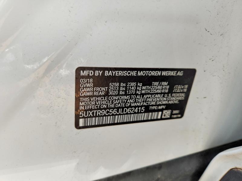 Продажа на аукционе авто 2018 Bmw X3, vin: 5UXTR9C56JLD62415, номер лота: 57752466
