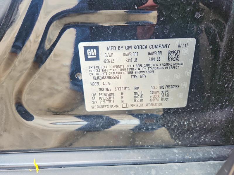 57064546 :رقم المزاد ، KL4CJASB7HB258699 vin ، 2017 Buick Encore مزاد بيع