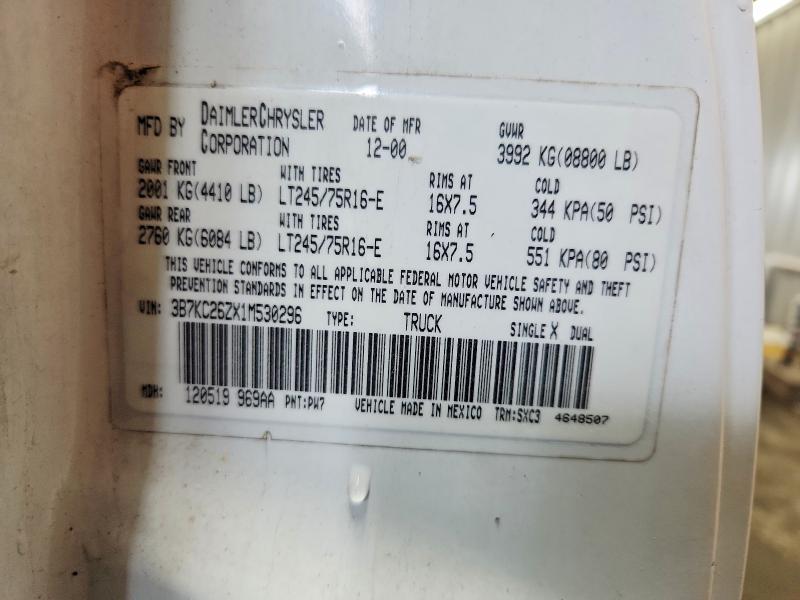 Продаж на аукціоні авто 2001 Dodge Ram 2500, vin: 3B7KC26ZX1M530296, номер лоту: 55877216