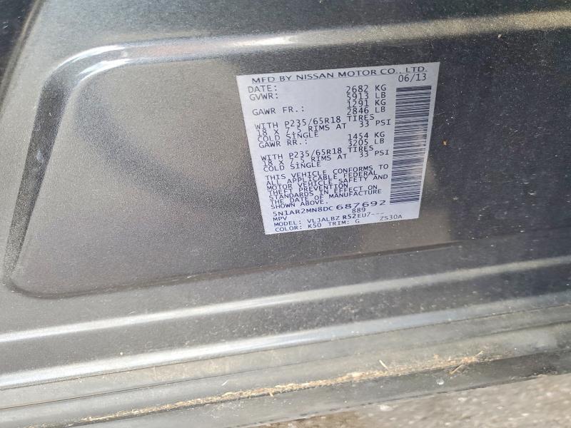 2013 Nissan Pathfinder მანქანა იყიდება აუქციონზე, vin: 5N1AR2MN8DC687692, აუქციონის ნომერი: 55927736