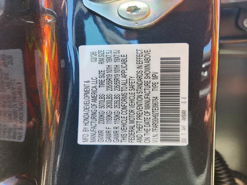 57528096 :رقم المزاد ، 7FARS6H92TE096764 vin ، 2026 Honda Cr-v مزاد بيع