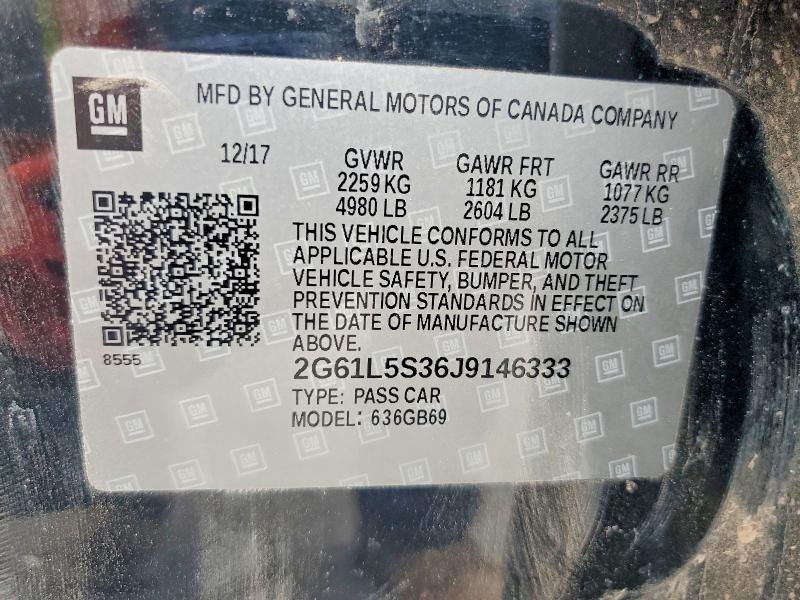 56308896 :رقم المزاد ، 2G61L5S36J9146333 vin ، 2018 Cadillac Xts مزاد بيع