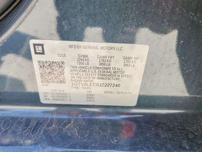 Продажа на аукционе авто 2018 Gmc Sierra, vin: 1GTV2LEC0JZ227240, номер лота: 58528066