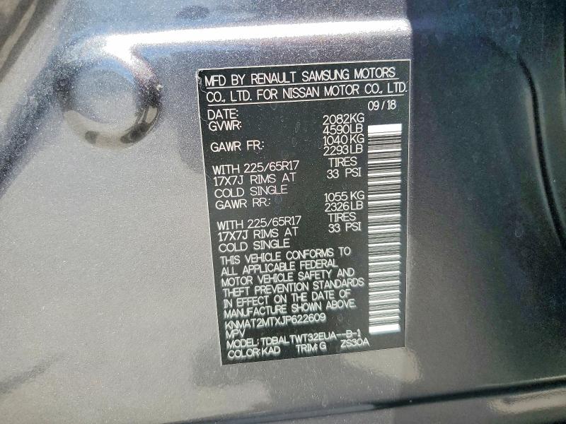 Aukcja sprzedaży 2018 Nissan Rogue, vin: KNMAT2MTXJP622609, numer aukcji: 58659866