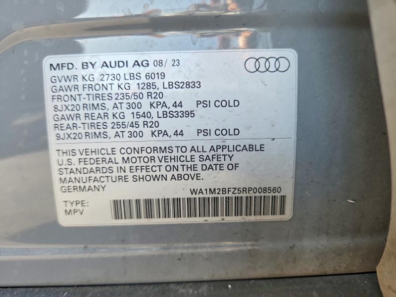 Aukcja sprzedaży 2024 Audi Q4 E-tron, vin: WA1M2BFZ5RP008560, numer aukcji: 59298836