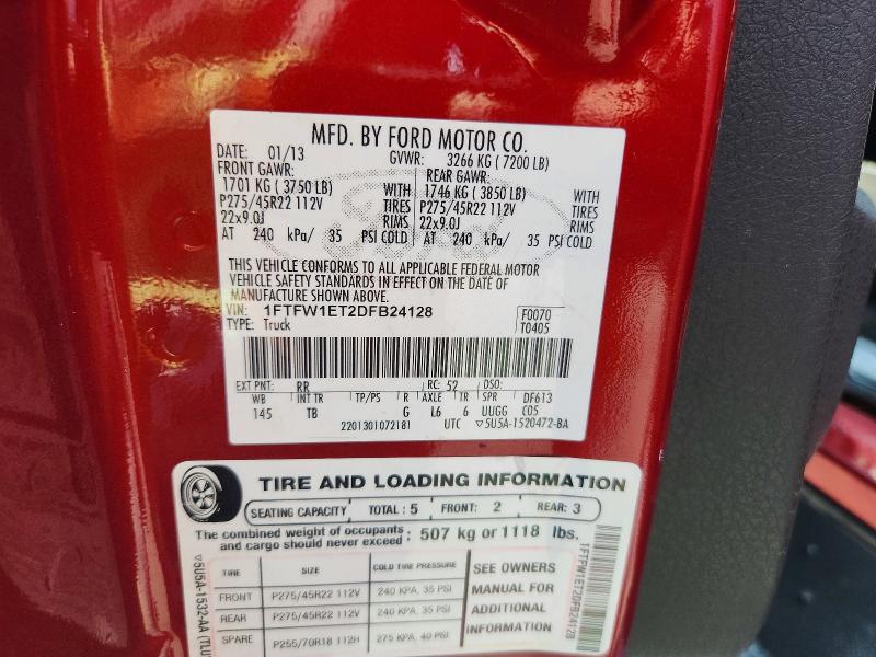 Продаж на аукціоні авто 2013 Ford F150, vin: 1FTFW1ET2DFB24128, номер лоту: 57723476