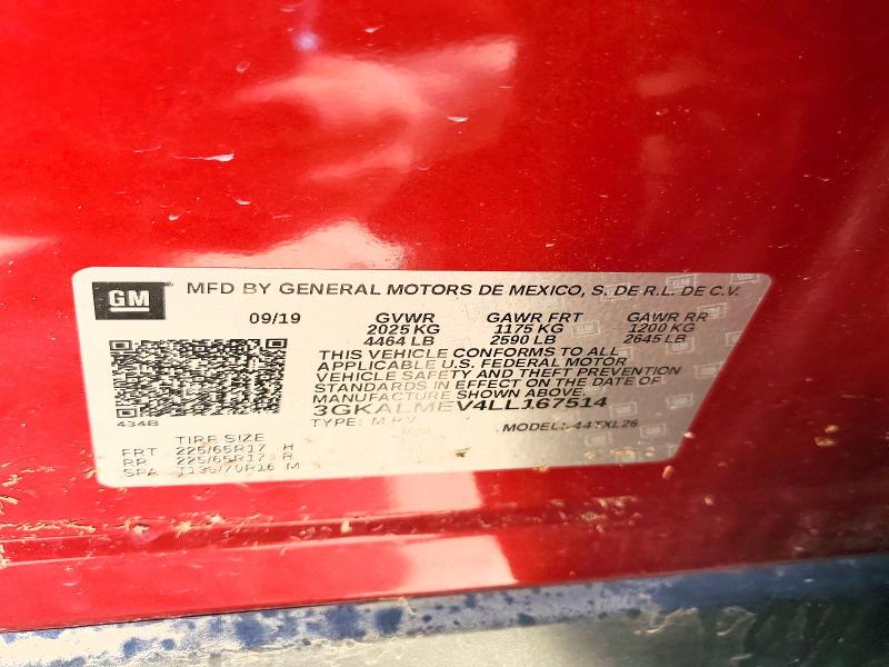Aukcja sprzedaży 2020 Gmc Terrain, vin: 3GKALMEV4LL167514, numer aukcji: 57952526