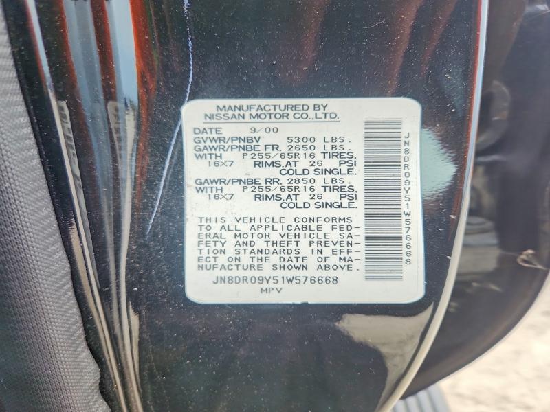 Aukcja sprzedaży 2001 Nissan Pathfinder, vin: JN8DR09Y51W576668, numer aukcji: 58889166