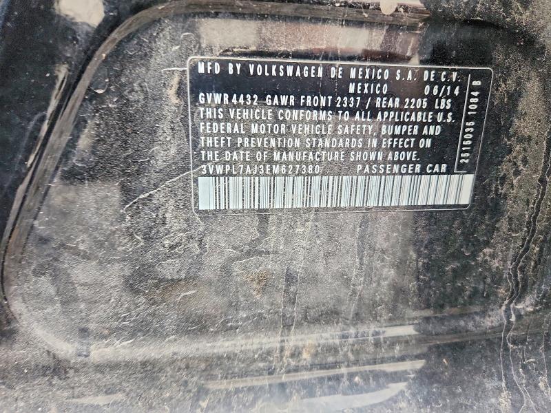 Продаж на аукціоні авто 2014 Volkswagen Jetta, vin: 3VWPL7AJ3EM627380, номер лоту: 58416156