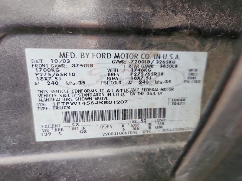 Aukcja sprzedaży 2004 Ford F150, vin: 1FTPW14564KB01207, numer aukcji: 57199616