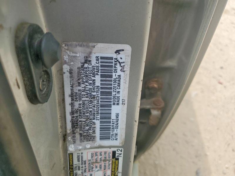 56960576 :رقم المزاد ، 2T1BR32E84C317528 vin ، 2004 Toyota Corolla مزاد بيع