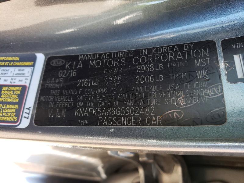 Aukcja sprzedaży 2016 Kia Forte, vin: KNAFK5A86G5602482, numer aukcji: 55426106