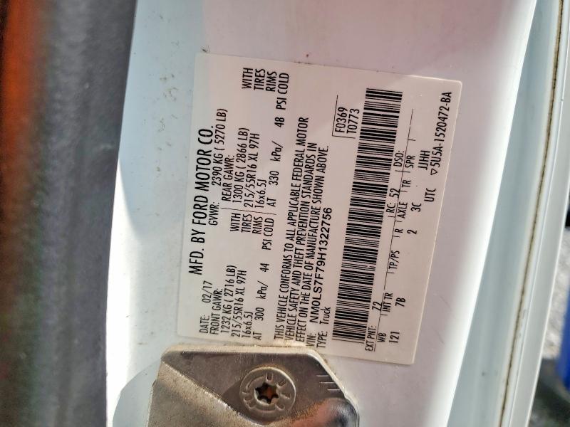 Продаж на аукціоні авто 2017 Ford Transit Connect, vin: NM0LS7F79H1322756, номер лоту: 57777956