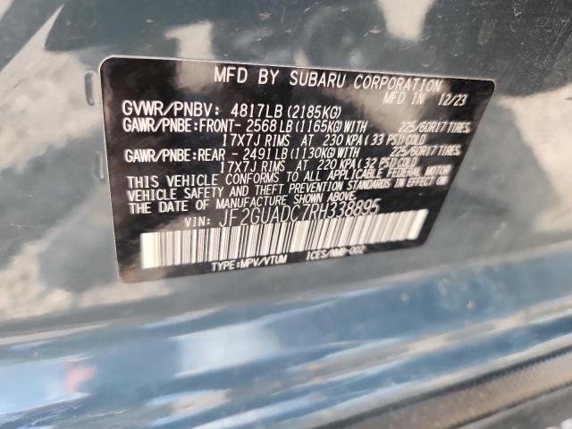 Aukcja sprzedaży 2024 Subaru Crosstrek, vin: JF2GUADC7RH338895, numer aukcji: 59132666